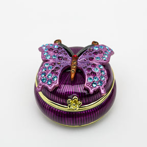 Purple Decorated Trinket Box with Butterfly trinket box Keren Kopal