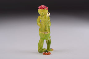 Romantic Frog Holding Flowers trinket box Keren Kopal