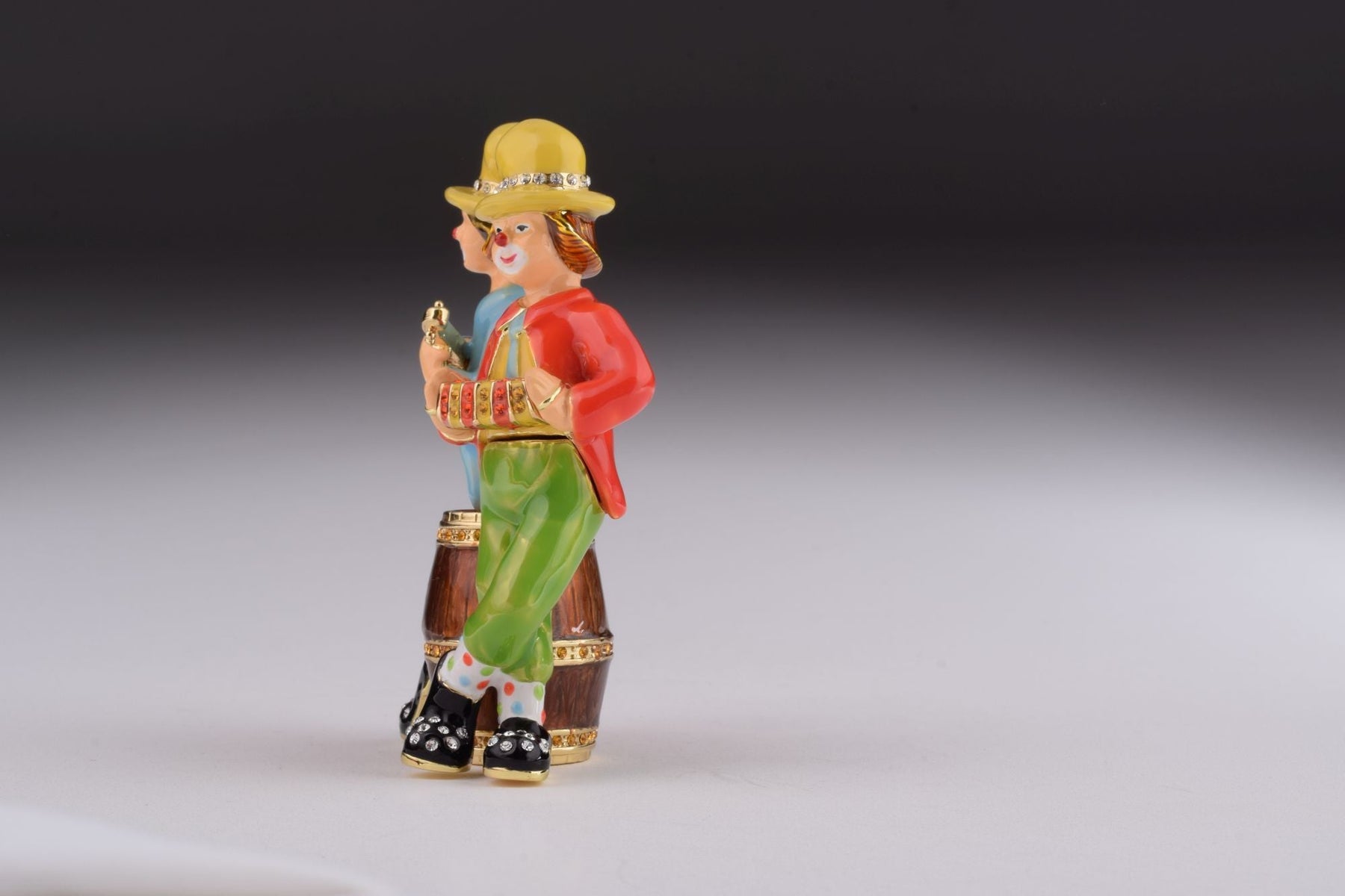 Two Circus Clowns Playing Music trinket box Keren Kopal