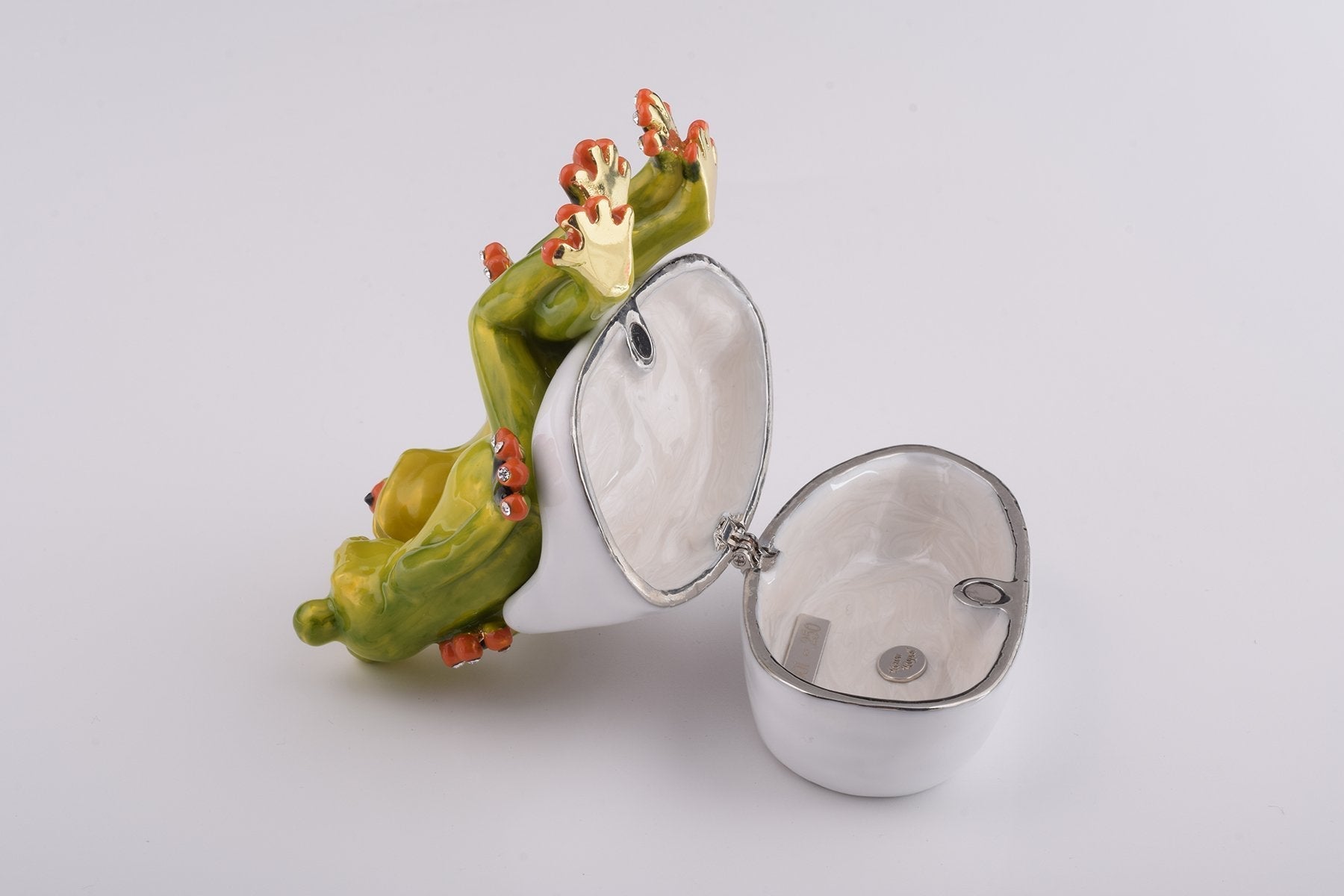 Two Frogs Sitting Together trinket box Keren Kopal