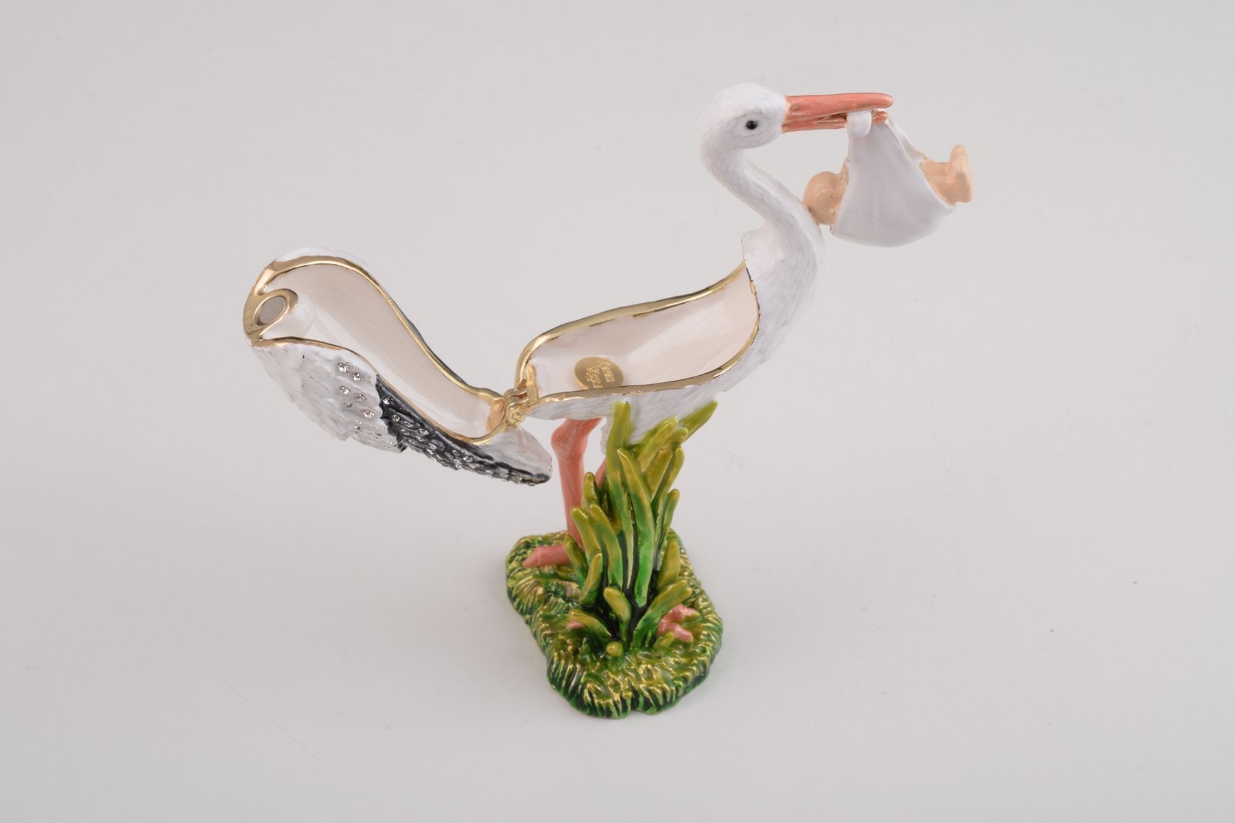 Keren Kopal White Stork Carring a Baby trinket box 99.00